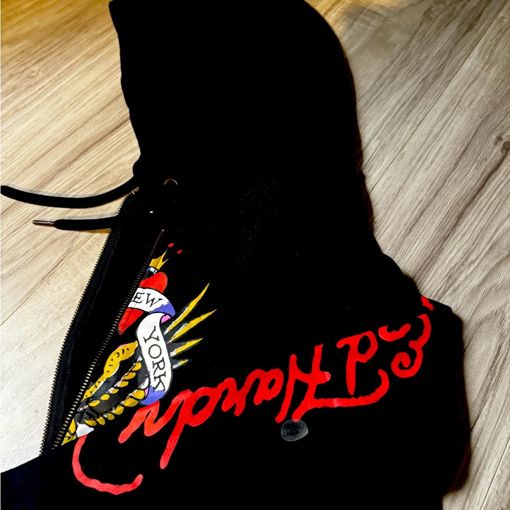 Ed hardy cropped zip up